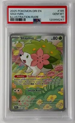 PSA 10 2025 POKEMON DRI EN-DESTINED RIVALS ILLUSTRATION RARE #185 SHAYMIN - Image 1
