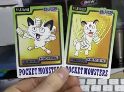 Japanese 052 Meowth 053 Persian Carddass Bandai Pocket Monsters 1997 Pokemon - Image 3