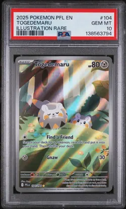 2025 POKEMON PFL EN-PHANTASMAL FLAMES ILLUSTRATION RARE #104 TOGEDEMARU PSA 10 - Image 1