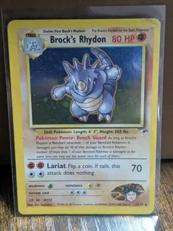 Pokemon Damaged Brock's Rhydon Holo Gym Challenge 2/132 Rare Card - Image 1