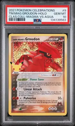 2021 POKEMON CELEBRATIONS CLASSIC COLL #9 TEAM MAGMA'S GROUDON-HOLO PSA 10 - Image 1