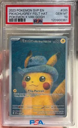 PSA 10 Gem Mint - Pikachu #085 Grey Felt Hat - Pokemon X Van Gogh - 2023 - Image 1