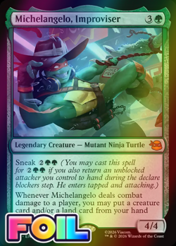 x1 Michelangelo, Improviser FOIL TMT Ninja Turtles MTG 119 M/NM 1x - Image 1
