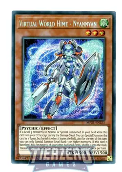 Yugioh MP21-EN223 Virtual World Hime - Nyannyan Secret Rare 1st Edition - Image 1
