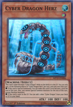 YUGIOH CYBER DRAGON HERZ SUPER RARE MP19-EN086 NEAR MINT - Image 1
