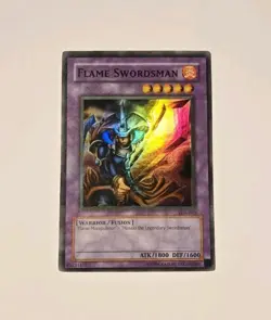 Yugioh Flame Swordsman LOB-003 Super Rare LP - Image 1