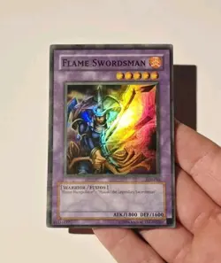 Yugioh Flame Swordsman LOB-003 Super Rare LP - Image 3