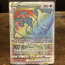 Mewtwo VSTAR 79/78 Rainbow Secret Rare Full Art Pokemon NM Free Ship & Tracked - Image 1
