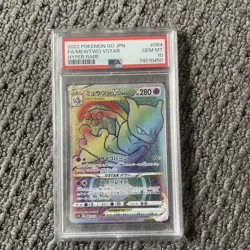 PSA 10 Mewtwo VSTAR 079/078 Pokemon GO 2022 Rainbow Secret Rare Holo Full Art - Image 1