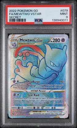 2022 MEWTWO PSA 9 Vstar SECRET RARE Pokemon Go 079/078 #079 MINT - Image 1