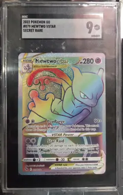 Pokemon 2022 Mewtwo VSTAR 079/078 Full Art Secret Rare Pokemon GO PSA 9 - Image 1