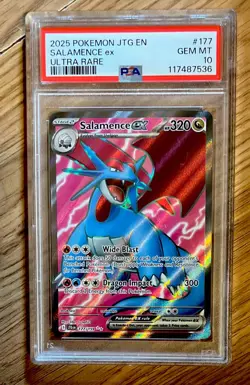 2025 SALAMENCE EX PSA 10 POKEMON JTG EN Journey Together ULTRA RARE #177/159 - Image 1