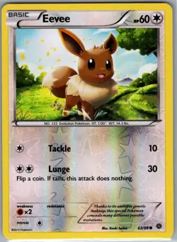 Eevee 63/98 Reverse Holo XY - Ancient Origins - Pokemon Card - NM - Image 1