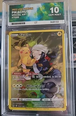 Pikachu Lost Origin Trainer Gallery Holo TG05/TG30 ACE Grade Gem Mint 10 - Image 1