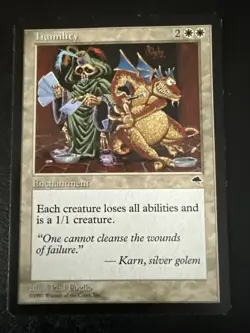 Humility 1997 Magic the Gathering Tempest MtG Rare White Enchantment - Image 1