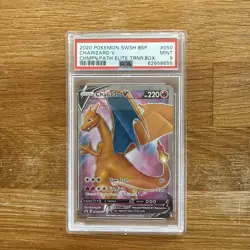 PSA 9 Charizard V Pokemon 2020 Champions Path SWSH050 Full Art Black Star Promo - Image 1