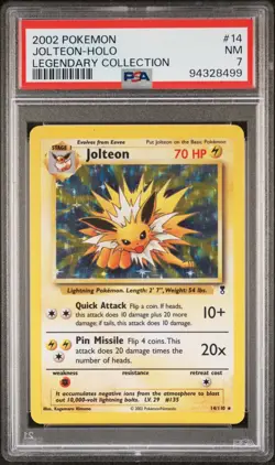2002 Pokemon Legendary Collection Jungle #14 Jolteon Holo Rare PSA 7 WOTC NM - Image 1