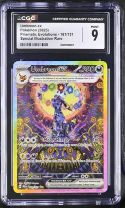 2025 Pokemon Prismatic Evolutions #161 Umbreon ex CGC 9 - Image 1
