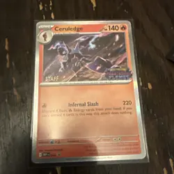 Pokemon TCG Ceruledge Phantasmal Flames MEP Prerelease Staff Promo 014 HOLO NM - Image 1