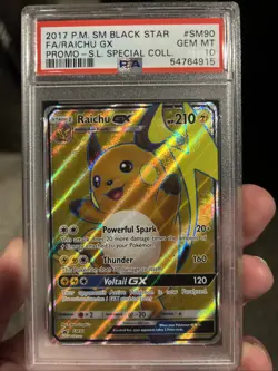 Pokemon 2017 SM Black Star Promo #SM90 Full Art/Raichu GX PSA 10 - Image 3
