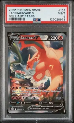 Charizard V 154/172 PSA 9 Mint - Brilliant Stars - Pokemon - Image 1