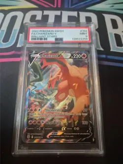 Charizard v 154/172 PSA 9 Brilliant Stars Alternate Art Pokemon Card Game - Image 1