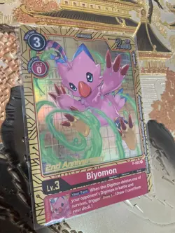 Digimon Card Game 2nd Anniversary Set Biyomon - P-002 - Alt Art Gold Foil AUC2 - Image 1