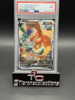 Pokemon PSA 9 Mint Brilliant Stars Alt Art Charizard V 154/172 - Image 1
