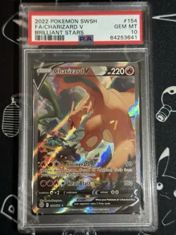 PSA 10 Charizard V 154/172 Alternate Alt Art SWSH Brilliant Stars Pokemon Card - Image 1