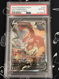 PSA 10 Charizard V 154/172 Alternate Alt Art SWSH Brilliant Stars Pokemon Card - Image 1