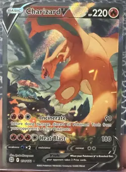 2022 POKEMON SWORD & SHIELD BRILLIANT STARS #154 FULL ART/CHARIZARD V - Image 1