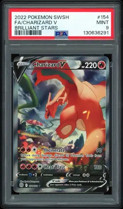 Charizard V 2022 Pokemon Brilliant Stars 154/172 Alternate Full Art Rare PSA 9 - Image 1
