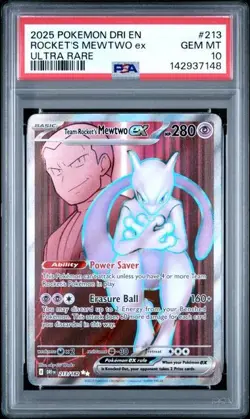 Team Rocket's Mewtwo EX 213/182 F/A GEM MINT PSA 10. Pokemon S&V Destined Rivals - Image 1