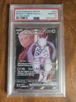 Team Rocket's Mewtwo EX 213/182 F/A GEM MINT PSA 10. Pokemon S&V Destined Rivals - Image 1
