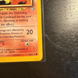 Pokemon TCG Cyndaquil Neo Genesis Card 56/111 Unlimited Common - Image 4