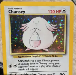 CHANSEY 1999 3/102 Base Set Holo Rare Unlimited LP Pokemon Card vintage - Image 1