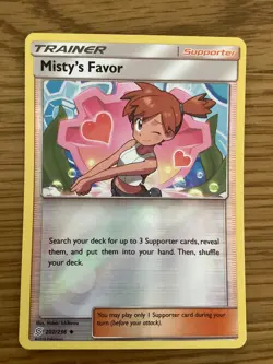 Misty*s Favour Tr Pokemon Card 201/236 Rev/Holo- Used -Sun & Moon-Unified Minds - Image 1