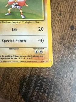 Hitmonchan Holo Pokemon Card 7/102 Base Set WOTC 1999 PLAYED - Image 5