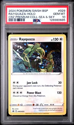 2024 POKEMON SWSH BLACK STAR PROMO #029 RAYQUAZA-HOLO PSA 10 - Image 1