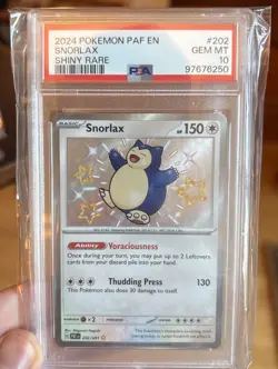 Pokemon Paldean Fates PSA 10 Shiny Snorlax 202/091 - Image 1