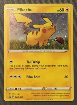 Pokemon TCG Pikachu SWSH039 Cosmo Black Star Promo Holo - Image 1