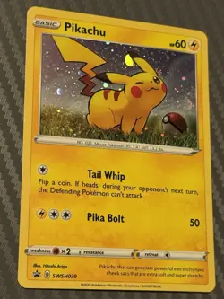 Pokemon TCG Pikachu SWSH039 Cosmo Black Star Promo Holo - Image 3