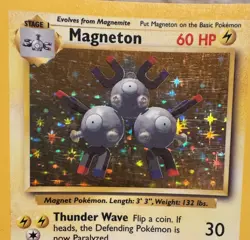MAGNETON Pokemon TCG #9/102 Holo Base Set 1999 Vintage RARE - Image 1