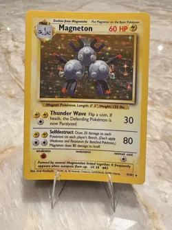 MAGNETON Pokemon TCG #9/102 Holo Base Set 1999 Vintage RARE - Image 2
