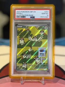 2023 POKEMON OBF EN-OBSIDIAN FLAMES ILLUSTRATION RARE #207 PIDGEY PSA 10 - Image 1