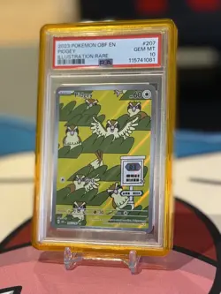 2023 POKEMON OBF EN-OBSIDIAN FLAMES ILLUSTRATION RARE #207 PIDGEY PSA 10 - Image 2