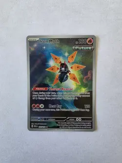 Pokemon TCG Iron Moth Holo Illustration Rare Card 187/182 Paradox Rift - Image 1