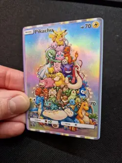 3x - Pikachu Full Art Rainbow cards -Holo Kanto Friends Custom Promo Art Card - Image 3