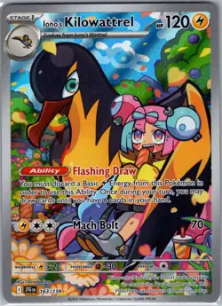 Iono's Kilowattrel 163/159 SV09: Journey Together - Pokemon Card - NM - Image 1