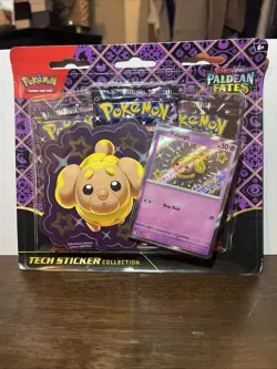 Pokemon Paldean Fates Tech Sticker Collection 3 Booster Pack Blister- Fidough - Image 1
